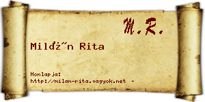 Milán Rita névjegykártya