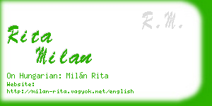 rita milan business card