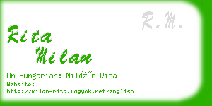 rita milan business card